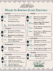 Activities Timetable